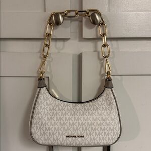 Michael Kors Cream and Gold Shoulder Bag